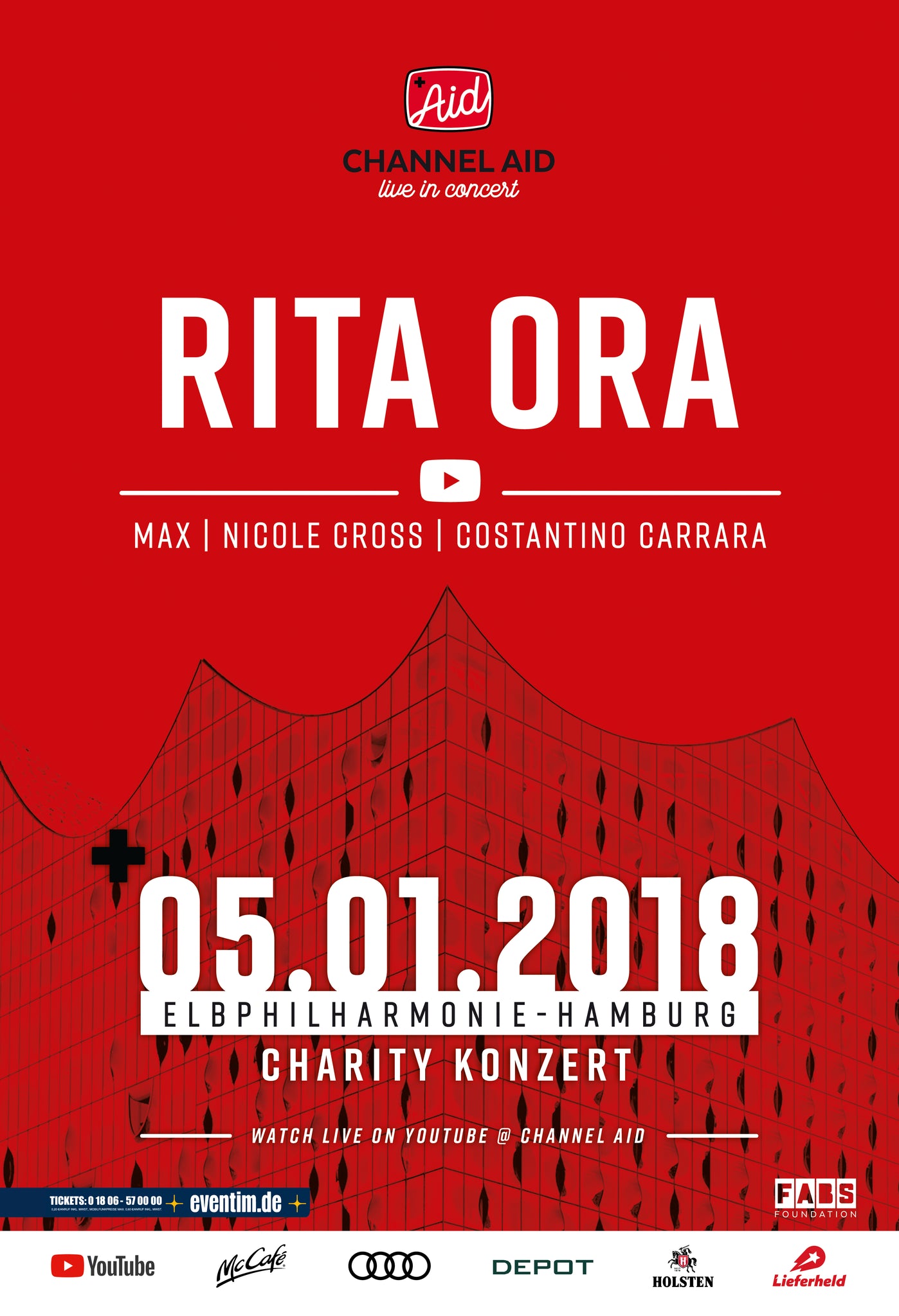 Official Poster Channel Aid - live in Concert 2018 (Rita Ora)